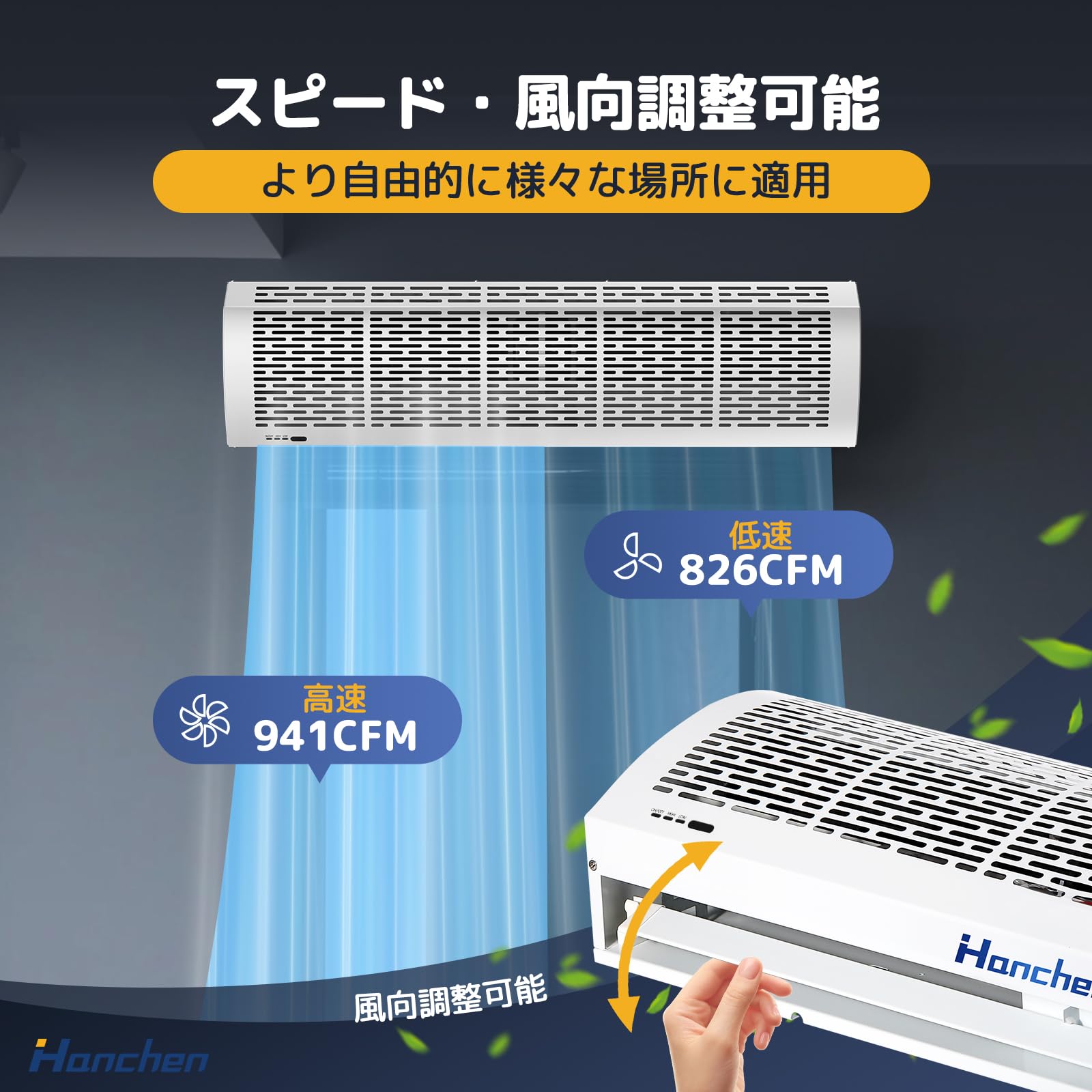 Amazon.co.jp: Hanchen エアーカーテン 換気扇 サーキュレーター