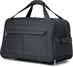 KONO Trolley Reisetasche mit Rollen Klein Rollkoffer Handgepäck Koffer 55cm Leicht Reisekoffer mit 2 Rollen (Grau)