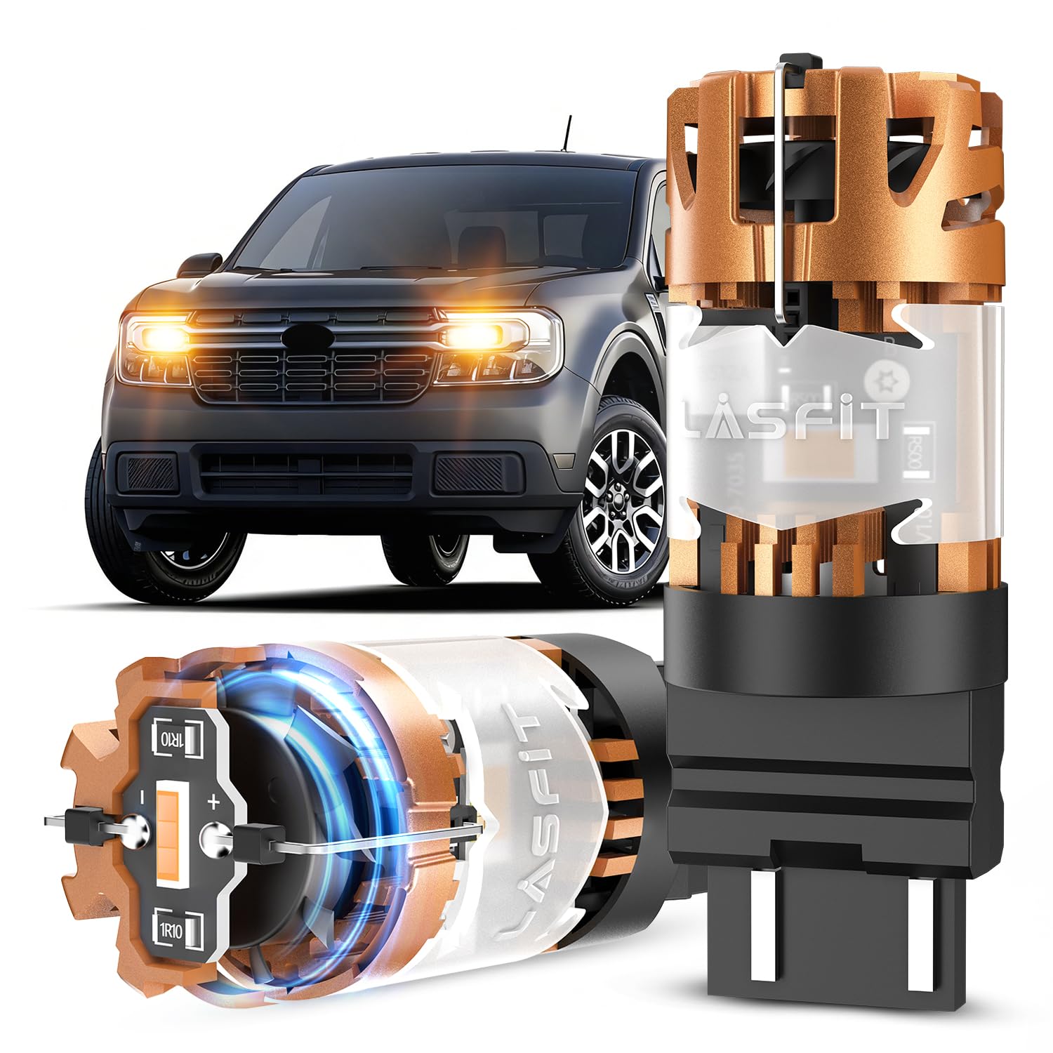 LASFIT 4257 LED Bulb Amber for Ford Maverick 2022-2026 &amp; F-150 2018-2026