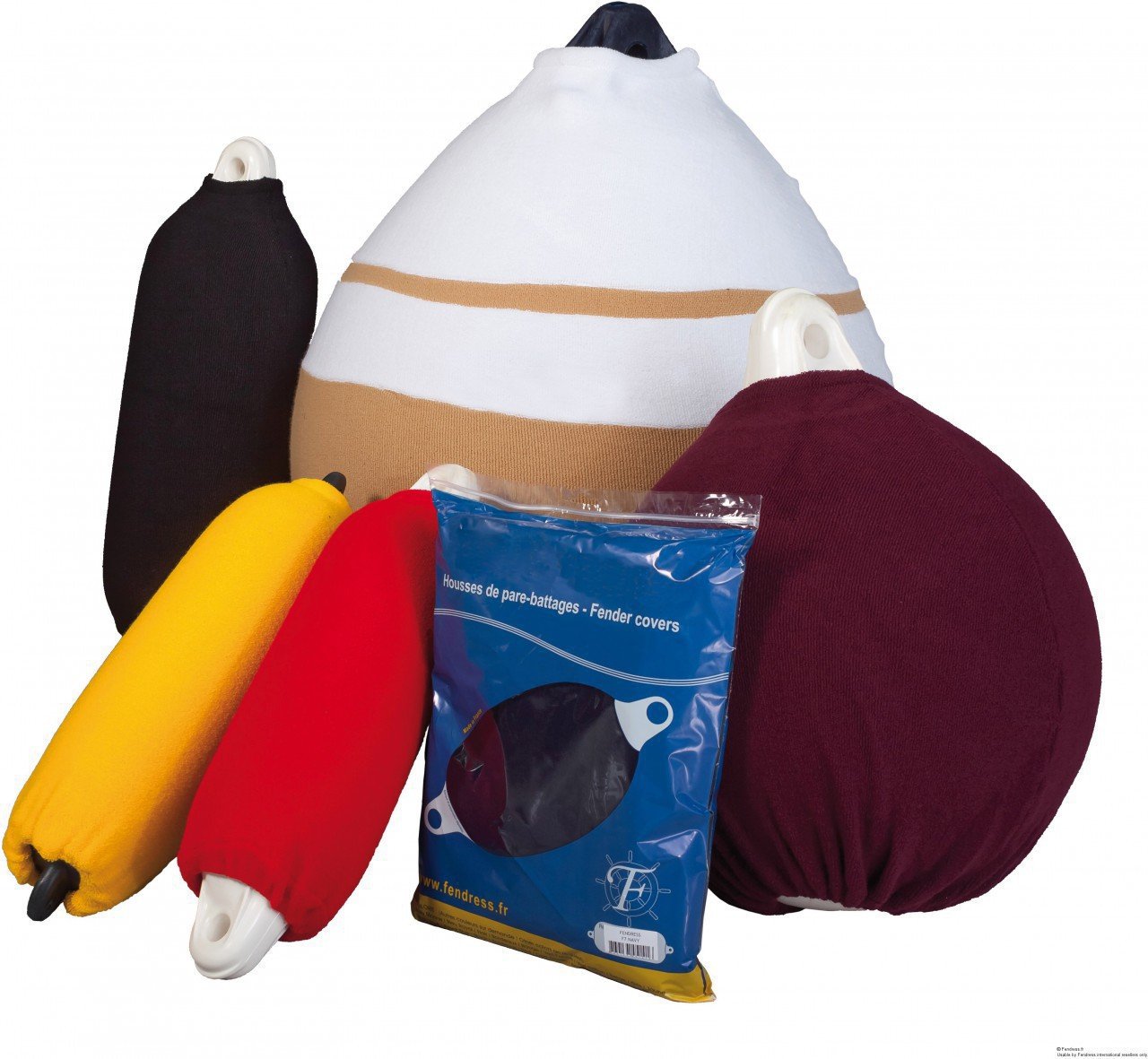 Fendress Calze Copriparabordo Serie A - Spessore Semplice, Nero, 2 Pezzi, Per Barche