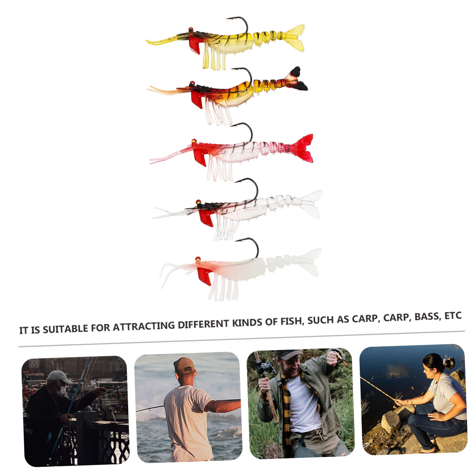 Supvox Bionische Garnelen Bass Lockt Gefälscht Rigs Fangen Künstlich Fisch Lockt Anlage Fallen Bausatz Catfishing Klemmbausteine Bionische Angelköder PVC