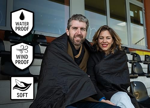 Miniatura 6 de Manta impermeable para exteriores, manta grande de forro polar para estadios y campamentos para clima frío. Perfecta para exteriores, automóvil,