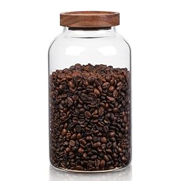 WHJY 95oz Glass Jars with Airtight Lids Transparent Clear Kitchen Canister for Pantry Organization Large Food Storage Containers for Coffee Flour Sugar Pasta