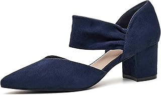 Women's Pumps Closed Toe Low Chunky Heels Dress Shoes for Women Comfortable Dressy Party Wedding Bridal Shoes