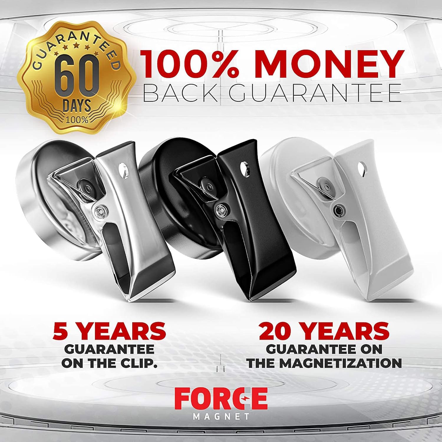 Magnetic Clips Heavy Duty 10 Pack | Strong Force Magnet Clips with Anti-Scratch Pads for Fridge, Whiteboard, Kitchen & Office Organization, Black
