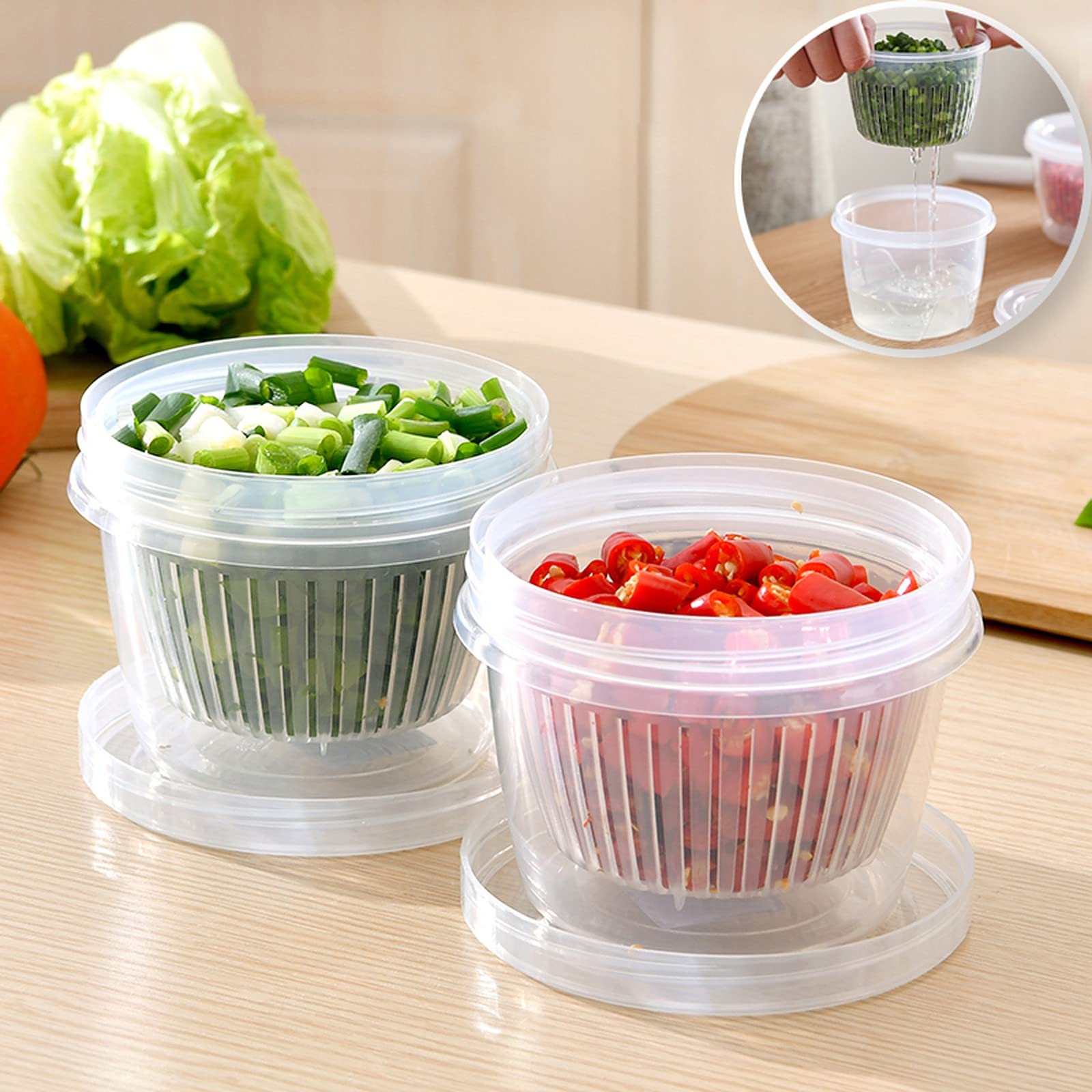 wolpin Fridge Storage Box Fridge Organizer Food Storage Container Leakproof (Set Of 2 Pcs) Water Drain Box&Lid For Fruits, Herbs, Vegetables, Nuts, Meat, Fish Stackable (Plastic),Clear (B0B7XKBZ4Z) Amazon Price History, Amazon Price Tracker
