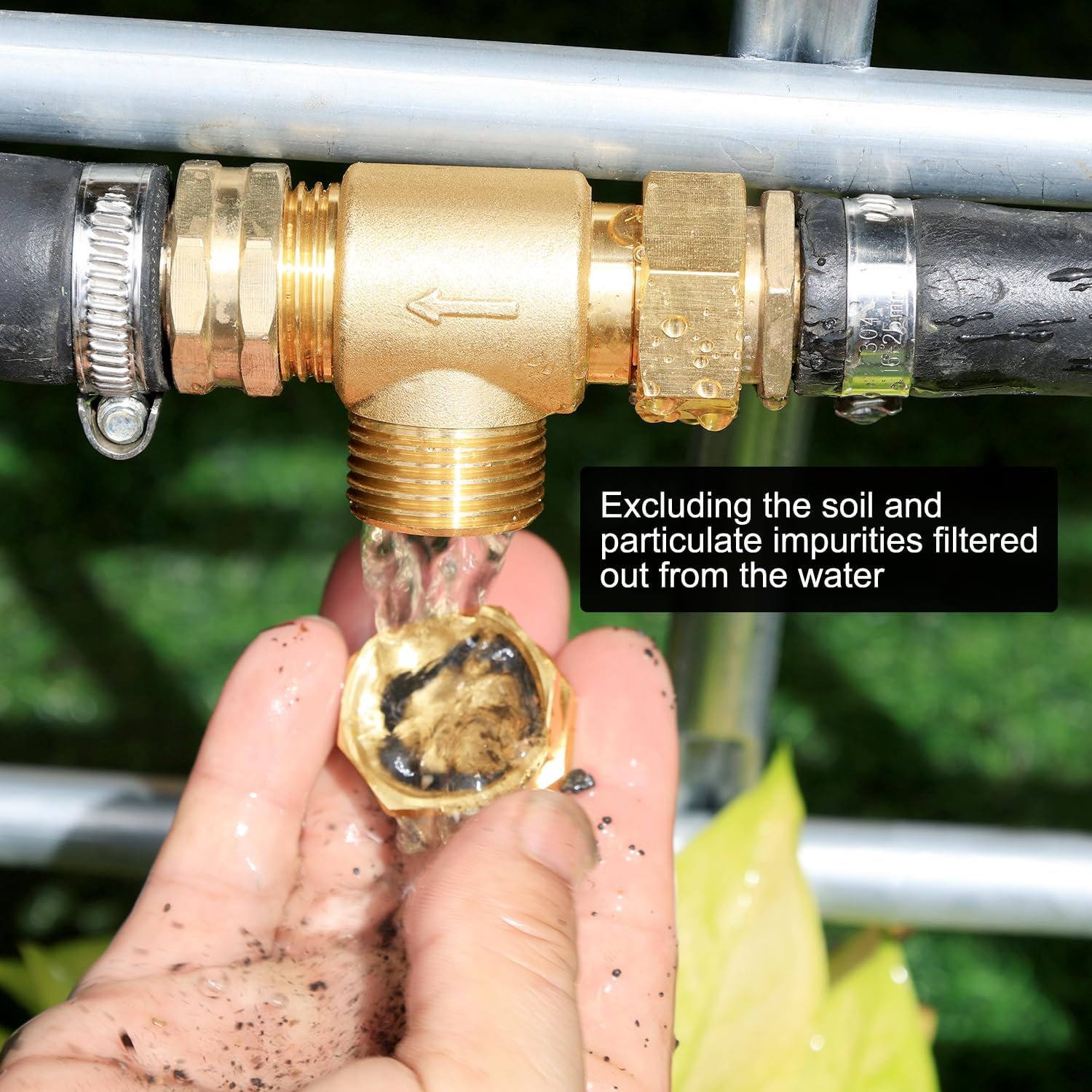 Garden Hose Filter Attachment with 100 Mesh and 40 Mesh Stainless Steel Screen,Brass Filter Pressure Washer Inlet for RV Camping Car Wash Rainwater Filtration (with Cap)
