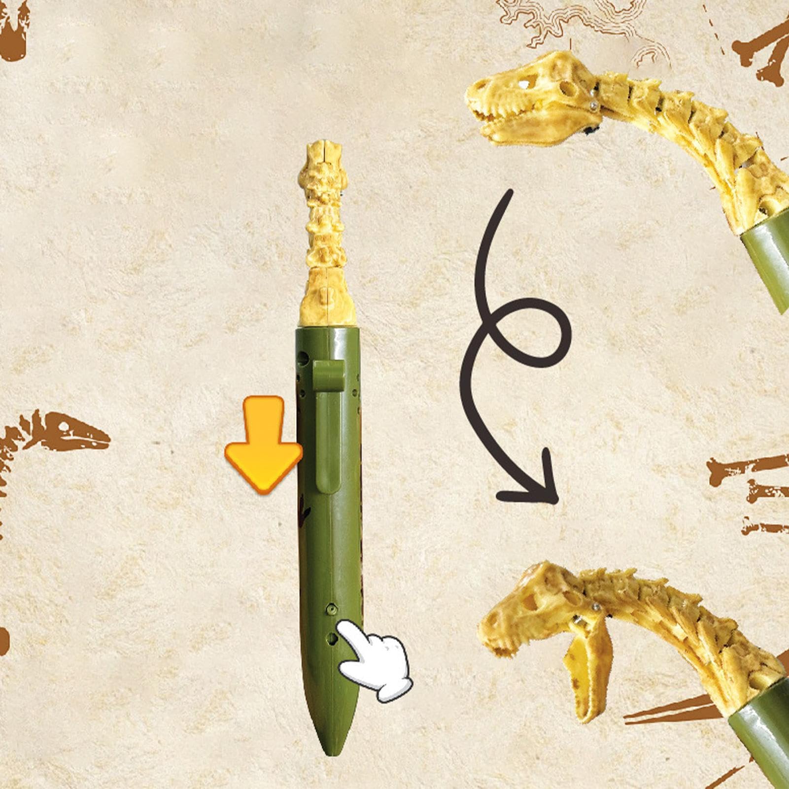 Dinosaurus Gelpen – Grappige Krijtpen Met Open Mond, Soepele Inkt, Ergonomische Grip, Voor Kinderen Vanaf 5 Jaar, Studenten En Docenten