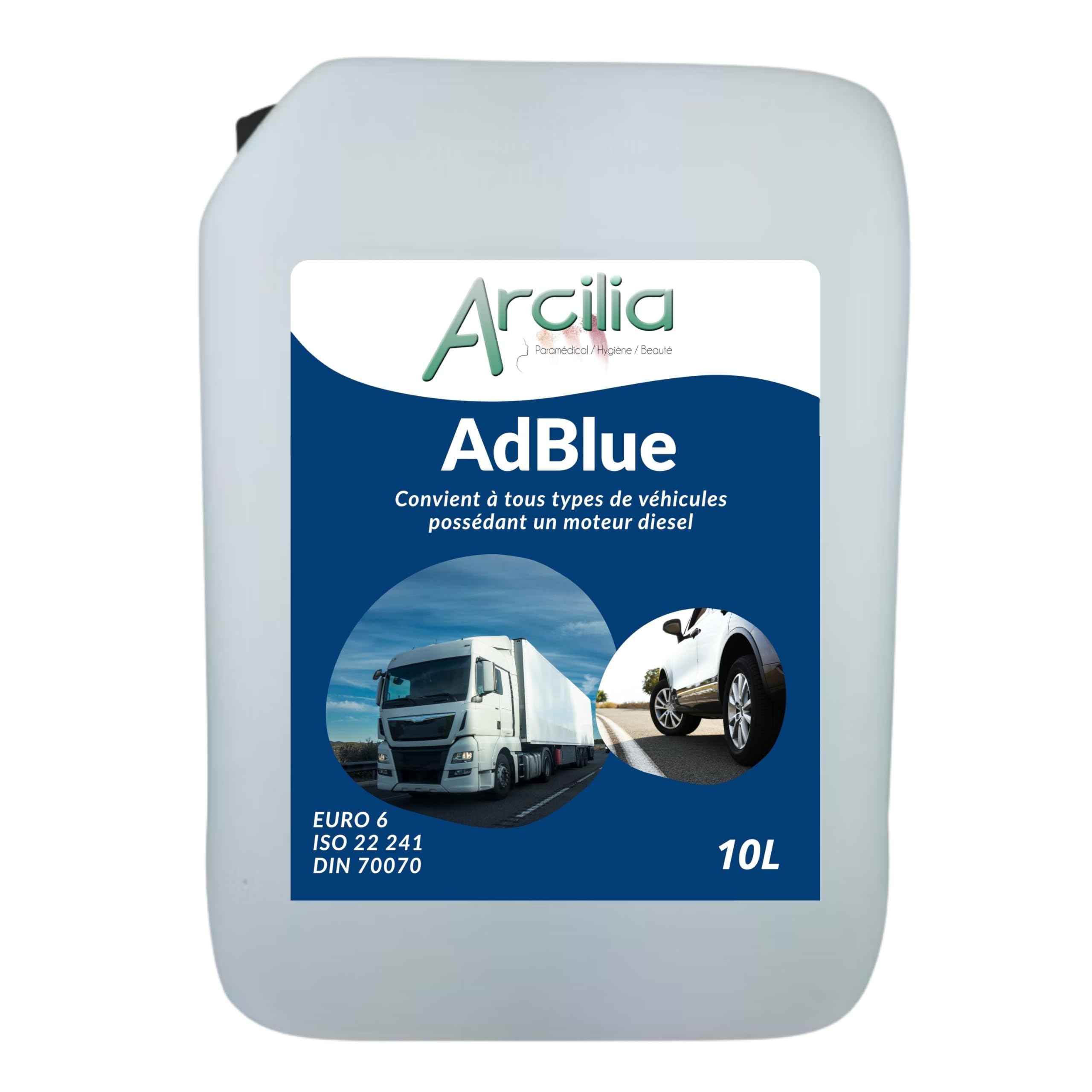 ARCILIA - AdBlue 10L avec bec verseur - additif moteur diesel ad blue - biodégradable et non polluant - 3 bidons