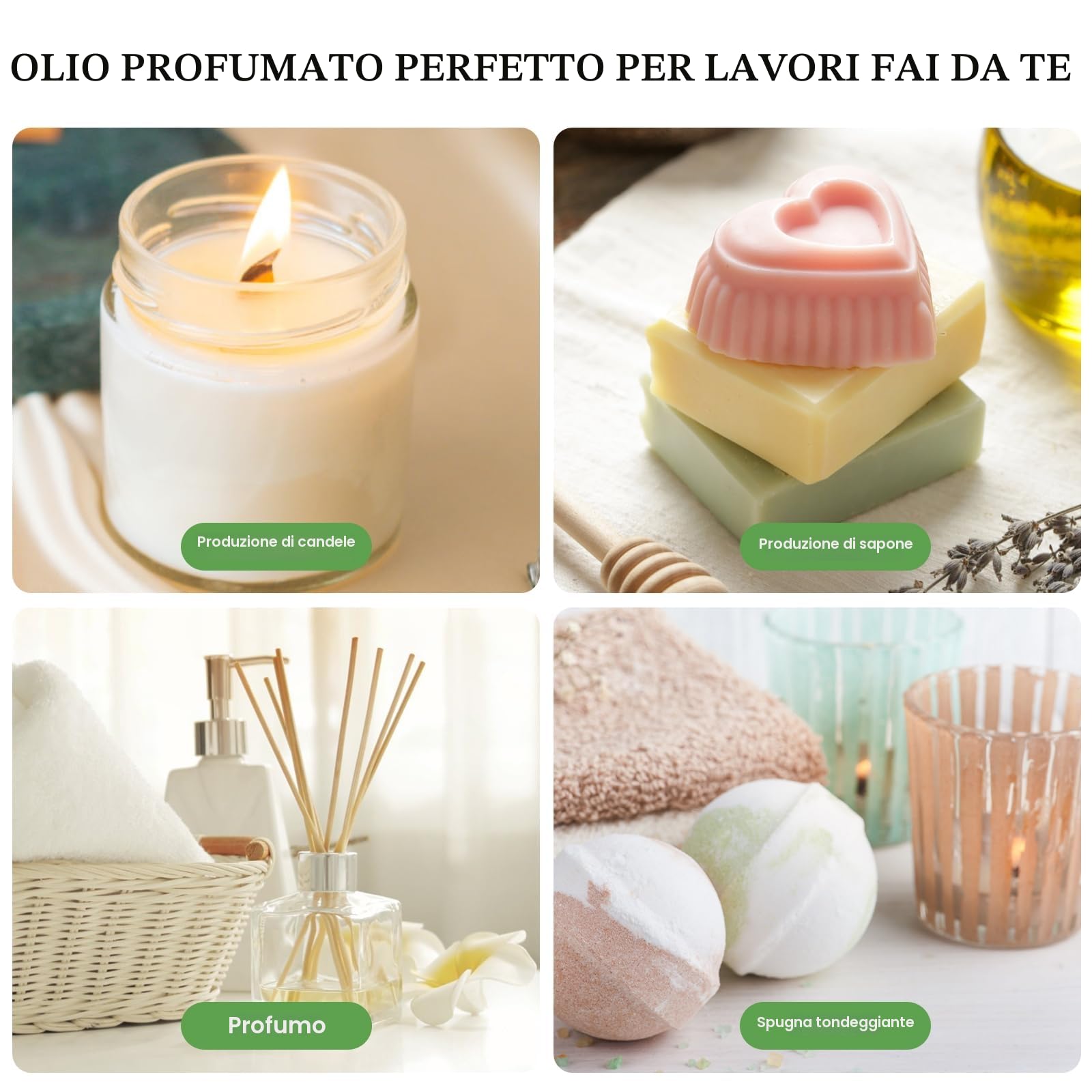 Oli Essenziali per Diffusori, Set di olio essenziale 18 x 10 ml, Essenze Naturali,Tea Tree Lavanda Rosmarino Eucalipto Ylang-ylang Incenso Citronella Arancia Menta Limone Bergamotto