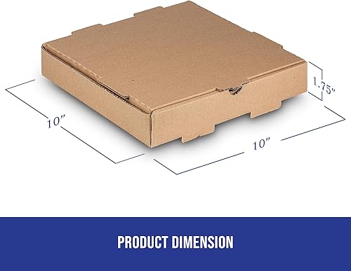 Miniatura 2 de MT Products Cajas de pizza de 10 x 10 pulgadas  Cajas de pizza pequeñas de cartón corrugado B-Flute Kraft  La caja de pizza mantiene la pizza fresca