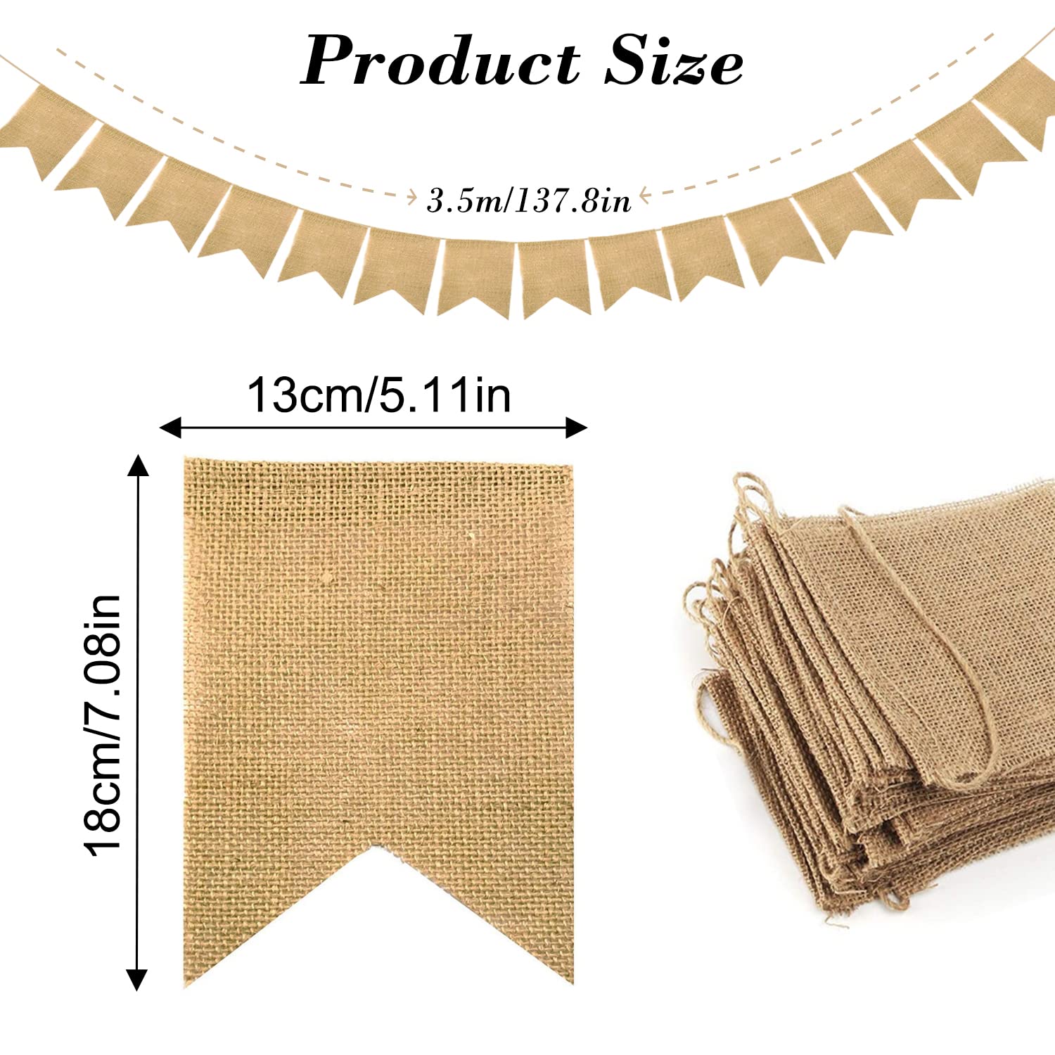 Leeyunbee 4 stuks vlaggetjesslinger voor buiten, 16 m, 48 vlaggen