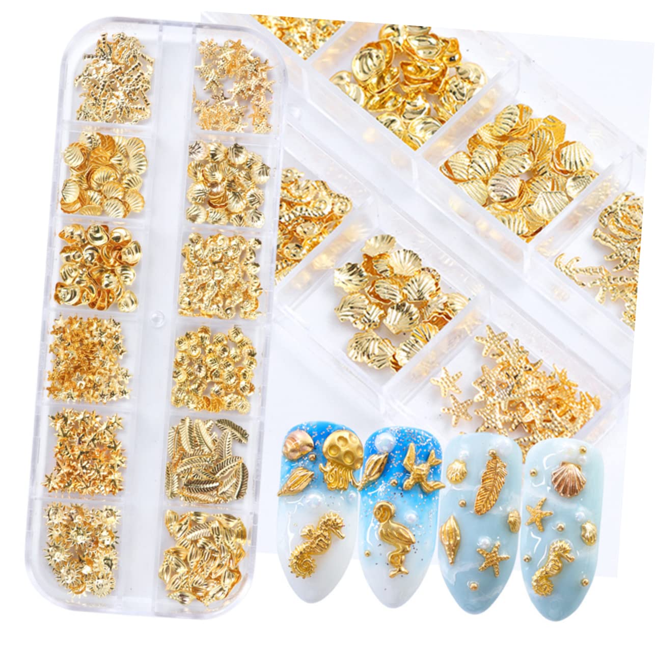 Beatifufu Metal Nail Decals Diy Nail Charms Metal Jewelry for Beautiful Manicure