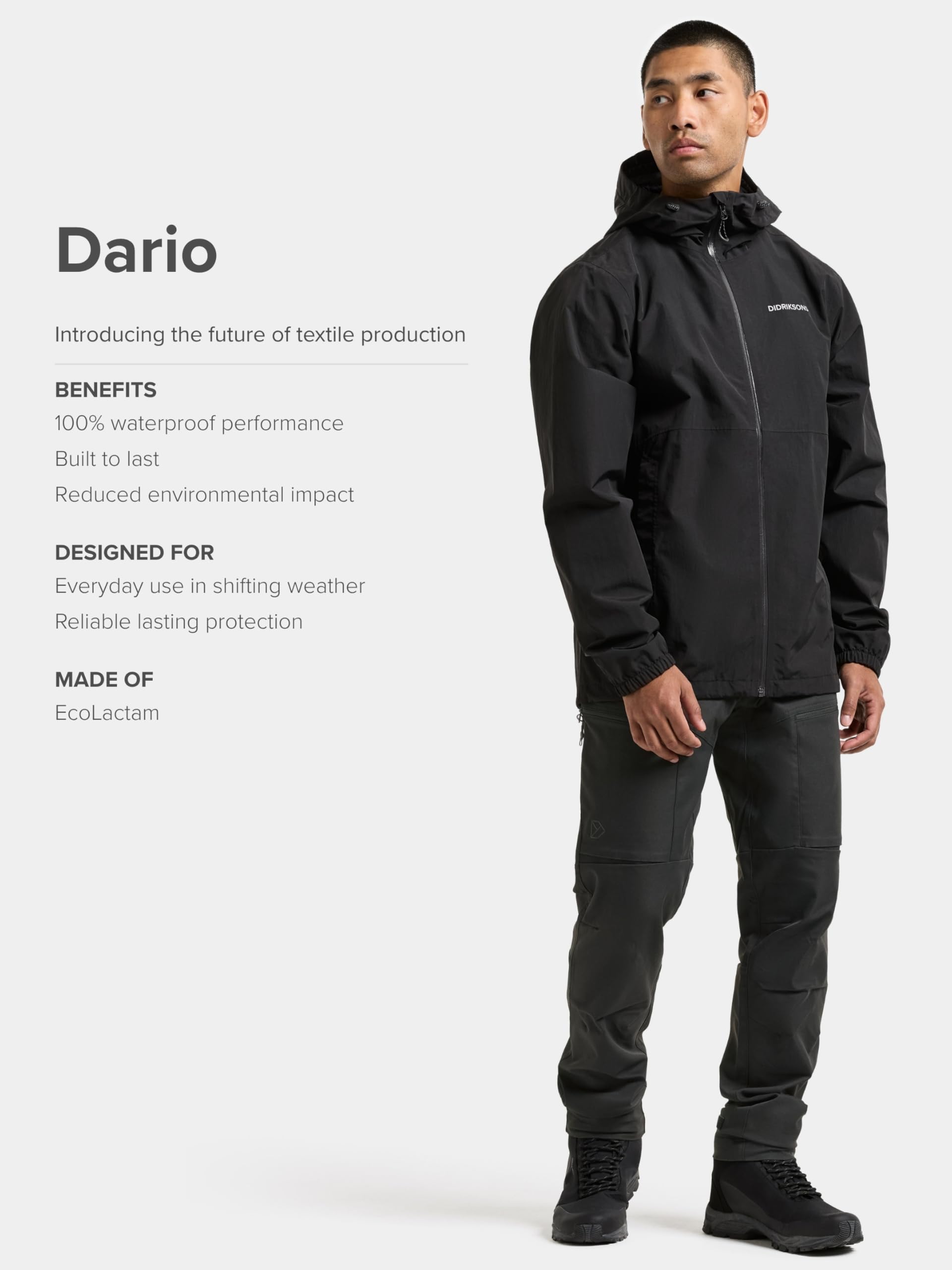 Didriksons EcoLactam - Chaqueta impermeable ligera para hombre