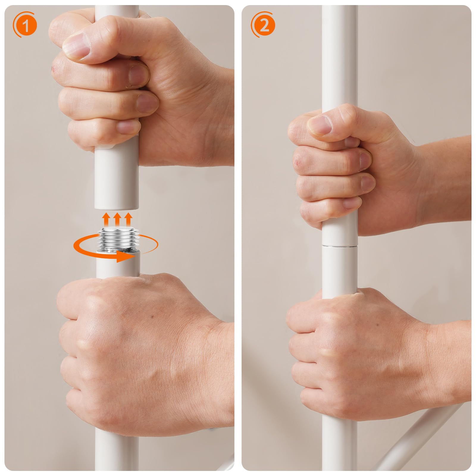 HOOBRO Appendiabiti da Ingresso, Attaccapanni da Terra, Portabiti con 8 Ganci e Scaffale a 2 Ripiani, per Vestiti, Cappelli, Borse, Sciarpe, Stile Industriale, per Corridoio, Entrata, Bianco EWT33YM01