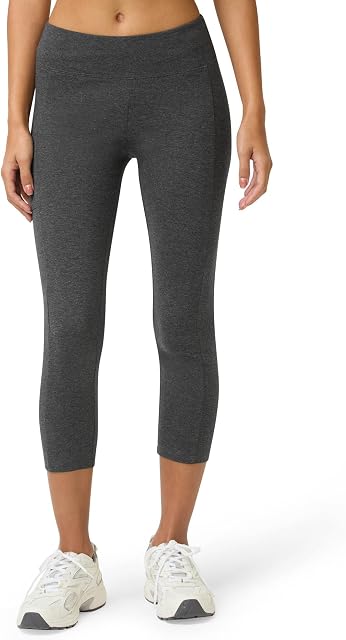 no nonsense Womens Cotton Lounge Capri Legging with Tech PocketLeggings Pants