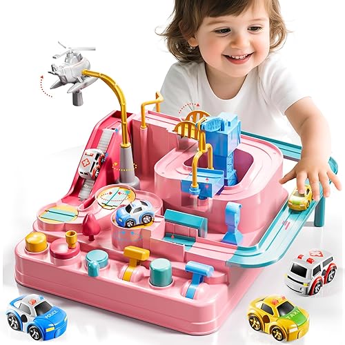 Miniatura 9 de Pista de carreras de autos para niños de 4 a 8 años, juguetes de autos para niños de 3 años, pista de carreras para niños pequeños de 3 a 5 años,