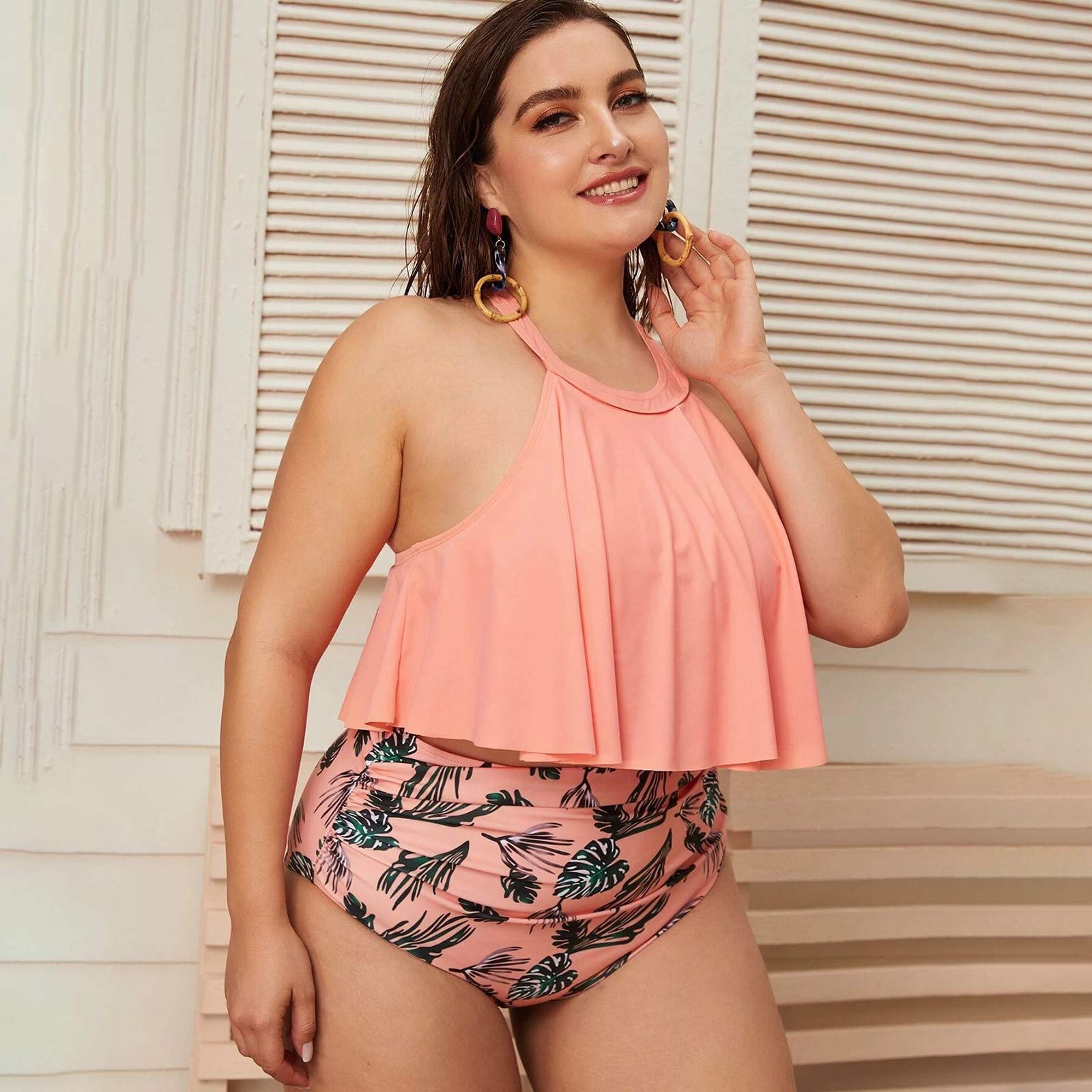 Costume da bagno a righe Stampa Sexy Bikini Un Pezzo Beachwear Nuoto Donne Costumi da bagno Tankini Set