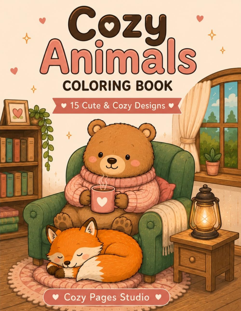 Cozy Animals Coloring Book: 15 Cute & Cozy Designs for Relaxation, Stress Relief and Creative Fun
