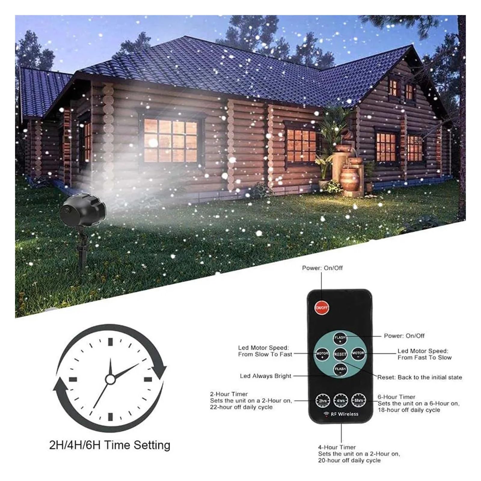 Projektor Weihnachten, LED Weihnachten Schnee Projektion Licht Outdoor Indoor Bühne Lichter Familie Party Festliche Atmosphäre Licht Neujahr Festliche Licht(White Light)