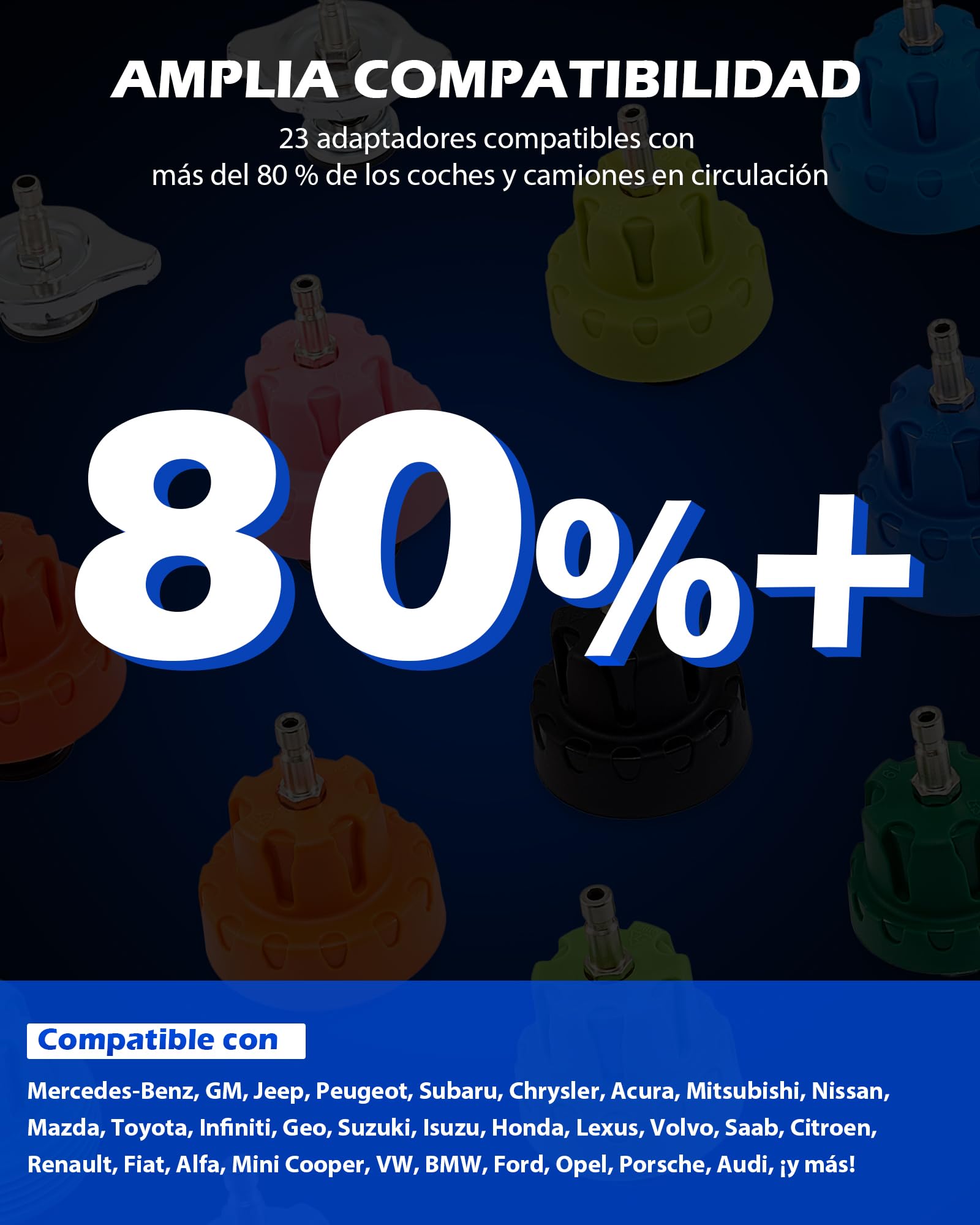 Orion Motor Tech 31 Piezas Kit de Prueba de Presión del Refrigerante, Radiador Probador de Presión con 23 Adaptadores, Coolant Pressure Tester Kit con Bomba de Vacío, Purga y Herramienta de Recarga
