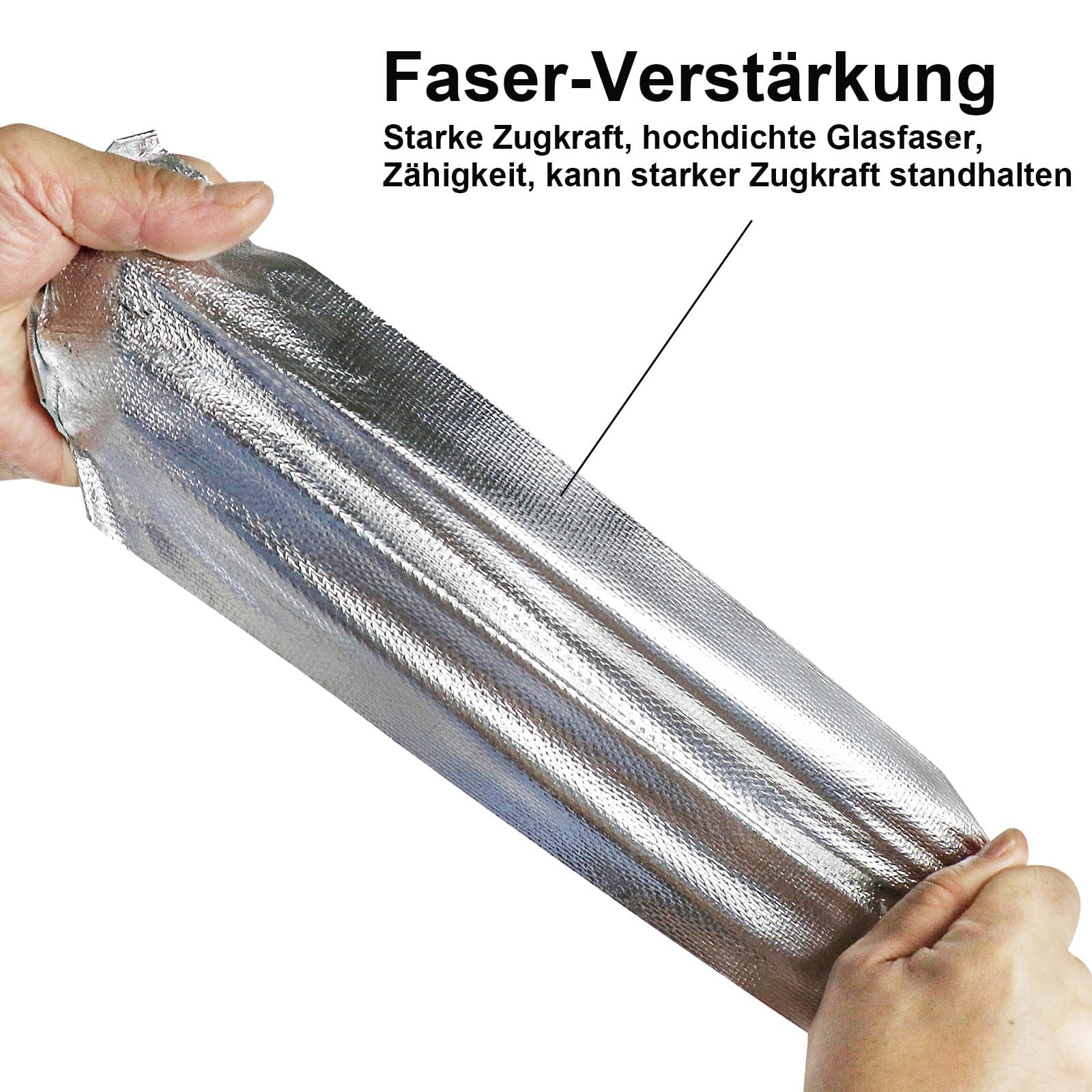 BOMEI PACK Cinta de aluminio reforzada, 200 mm x 20 m, resistente al calor, impermeable, para reparar superficies metálicas, sellar, reparar y aislar