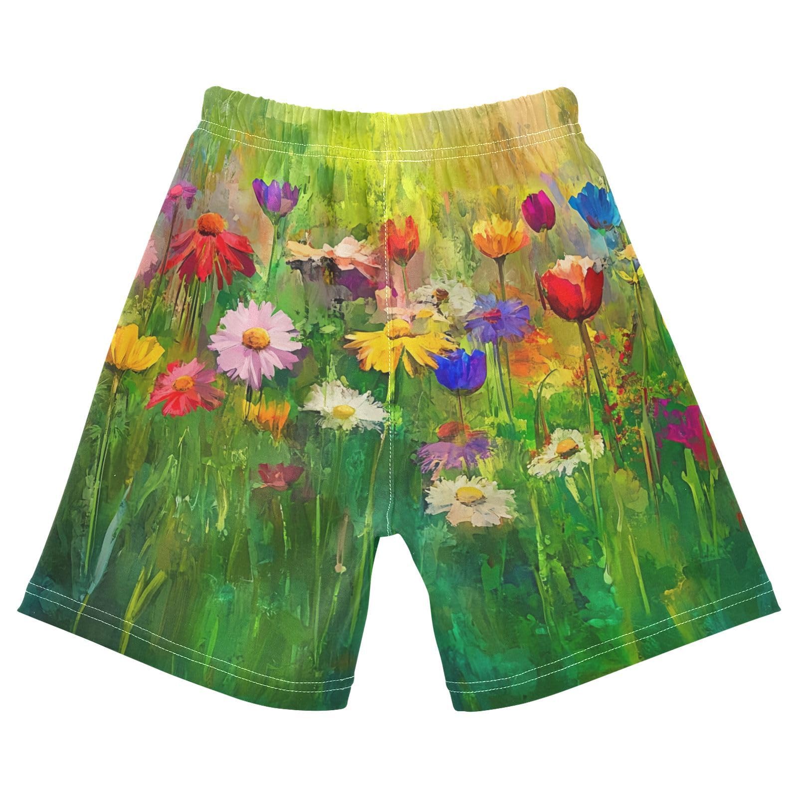 UMIRIKO Unisex Baby Shorts Colorful Flowers Field Cotton Shorts for Toddlers 3T 202c0879