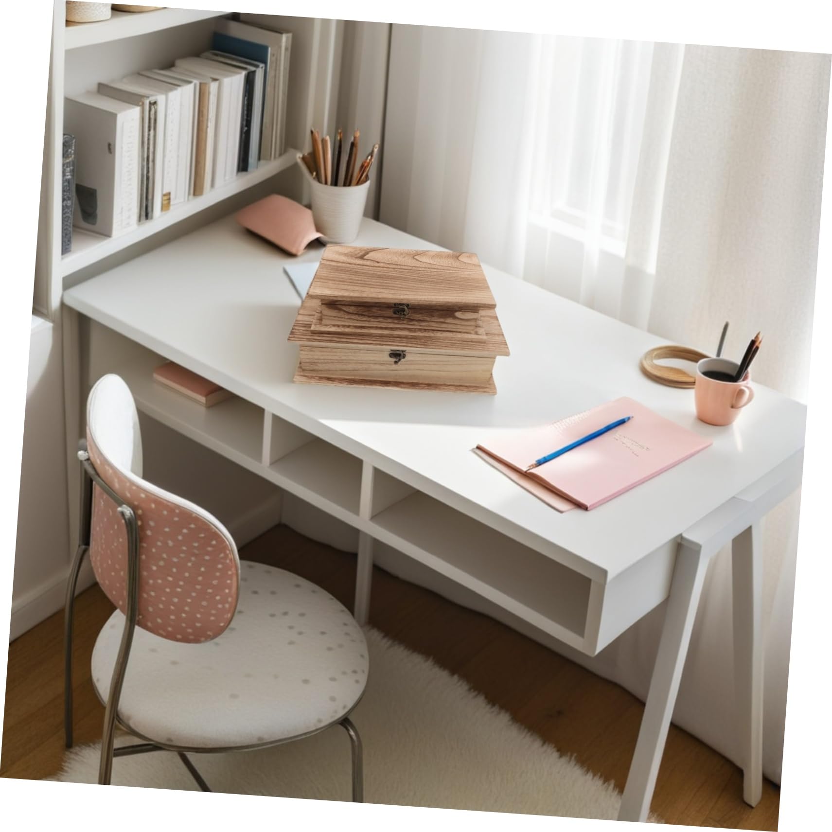 Hemobllo 2 Piezas Caja de Madera para Guardar la Biblia Caja de Recuerdos de Madera Organizador Clásico para Joyas y Tarjetas para Estudio y Dormitorio