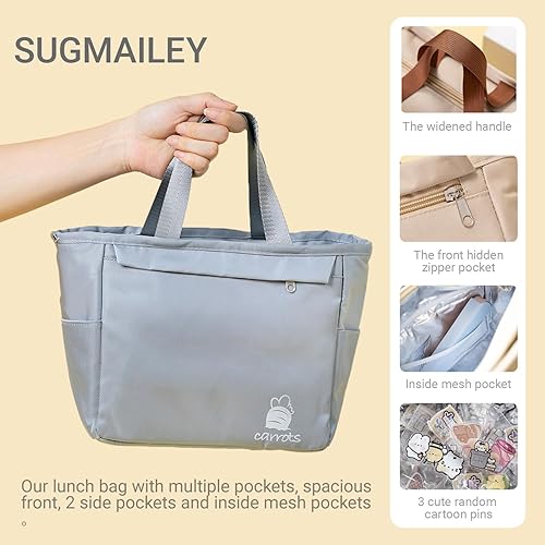 Miniatura 3 de Bonita bolsa de almuerzo aislada, bolsas Bento personalizadas y coloridas para mujer, bolsas pequeñas para el almuerzo, bolsas refrigerantes