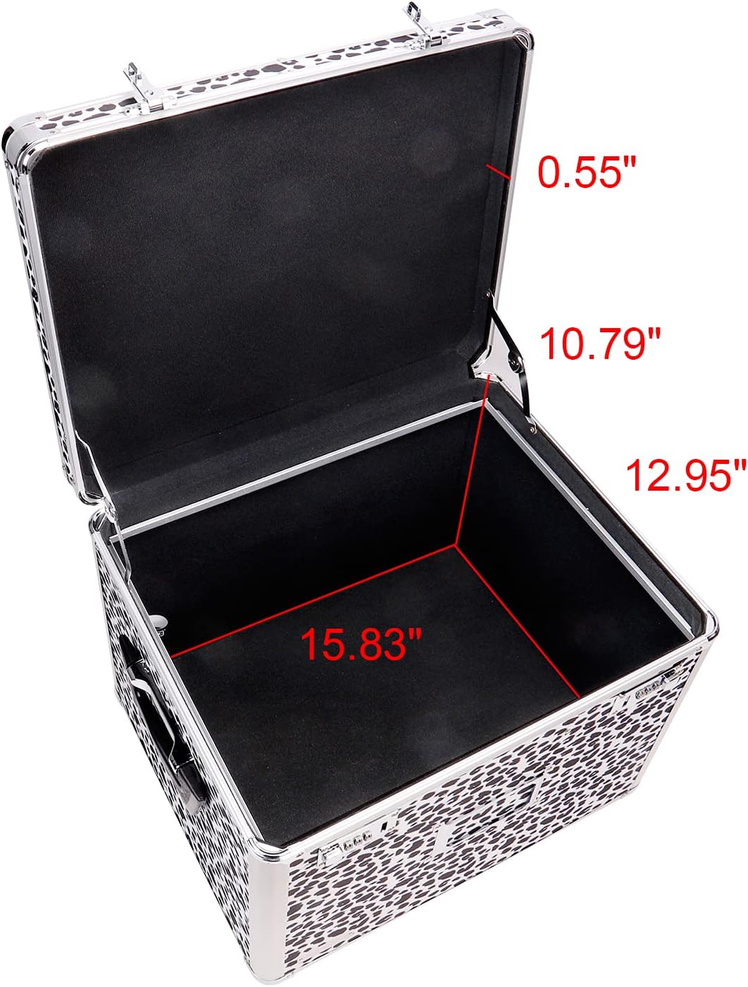 Vaultz Locking File Storage Chest, Two-Handled, Letter/Legal File Storage, 17.5 x 14 x 12.5 Inches, Black and White Leopard (VZ03976)