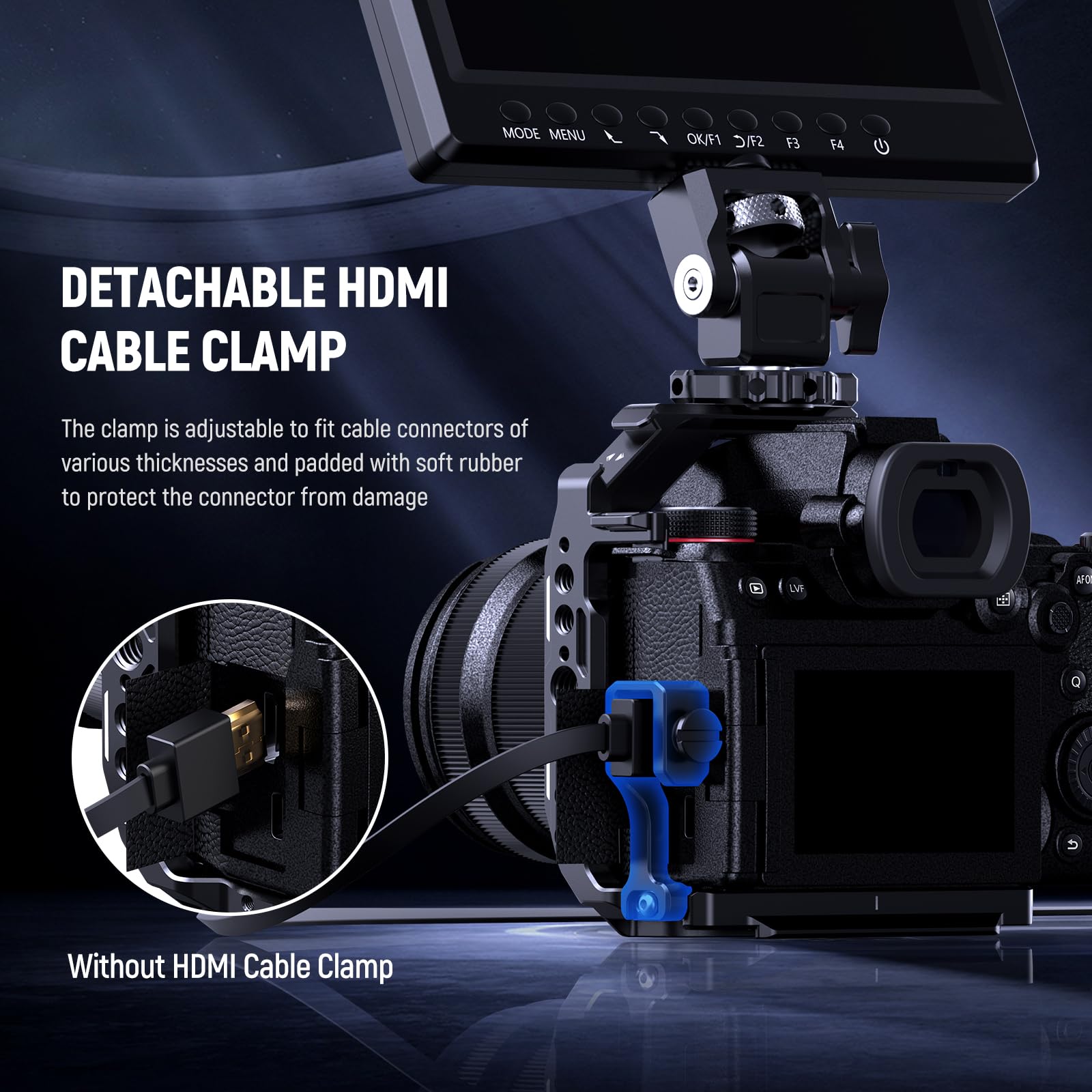 NEEWER LUMIX S5 X Półklatka do Panasonic S5/G9, metalowa platforma wideo z opaską kablową HDMI, gwint 1/4" 3/8", płyta bazowa Arca, kompatybilna z DJI RS2, RSC2, RS3 Pro, CA056