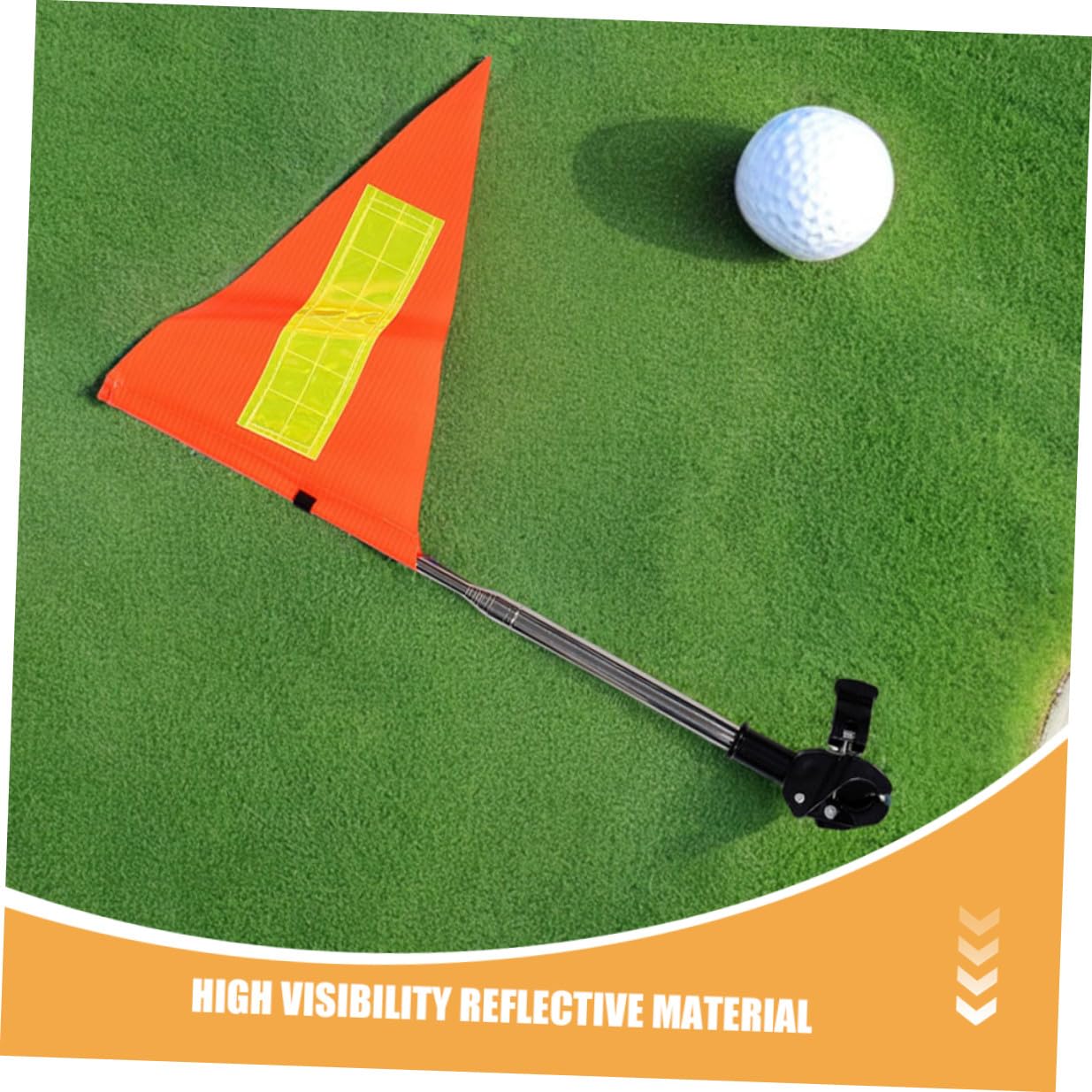 Healifty 2 Piezas Bandera de Seguridad Reflectante para Carros de Golf y Sillas de Ruedas Telescópico Ajustable Alta Visibilidad Naranja para Uso Exterior
