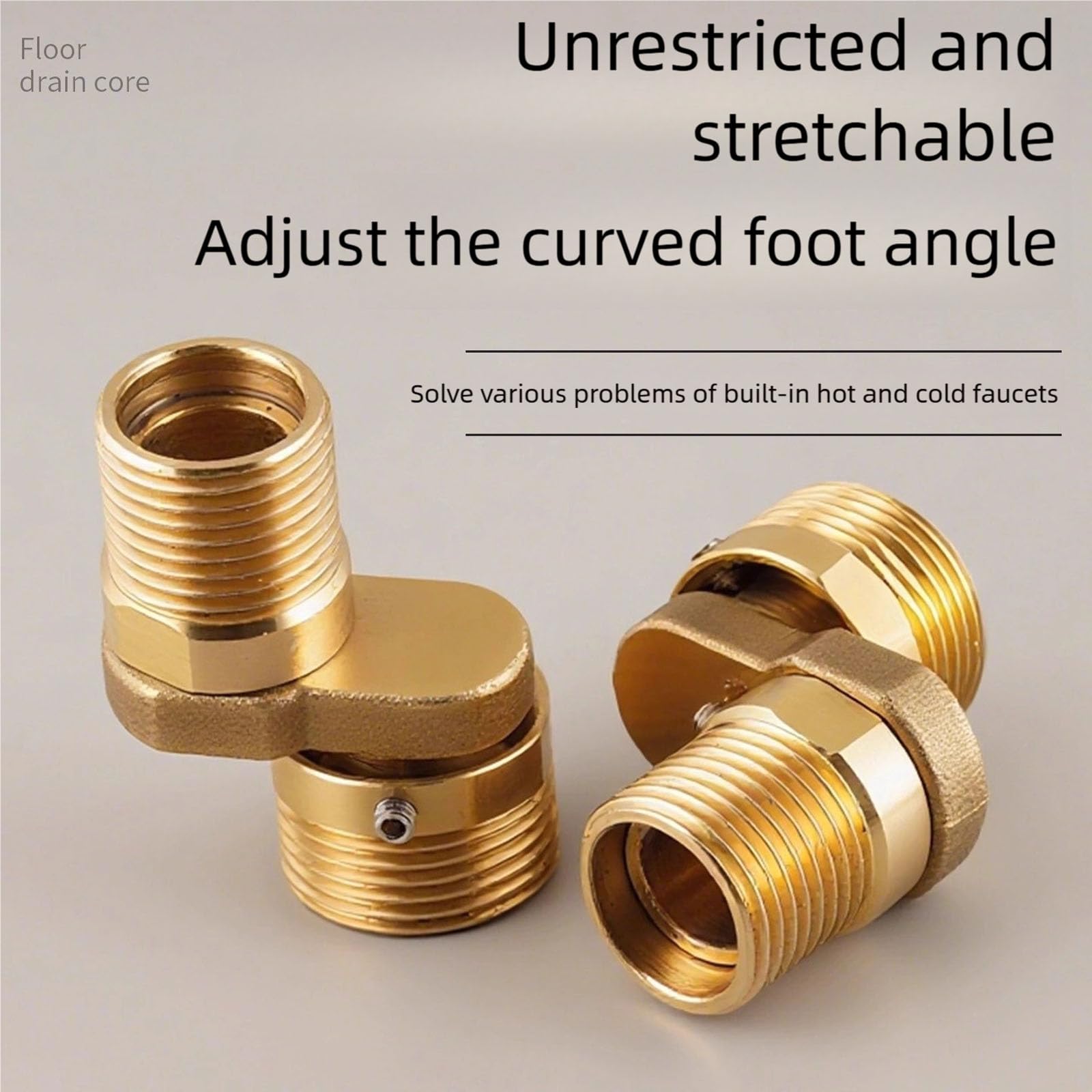2-Pack Copper Offset Curved Foot Tap Adapters For Bathtub Faucets – Leak-Resistant & Easy Install