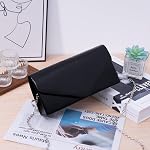 Larcenciel Clutch Purse for Women, Leather Evening Bag with Chain Strap, Elegant Envelope Party Bags Ladies Handbags