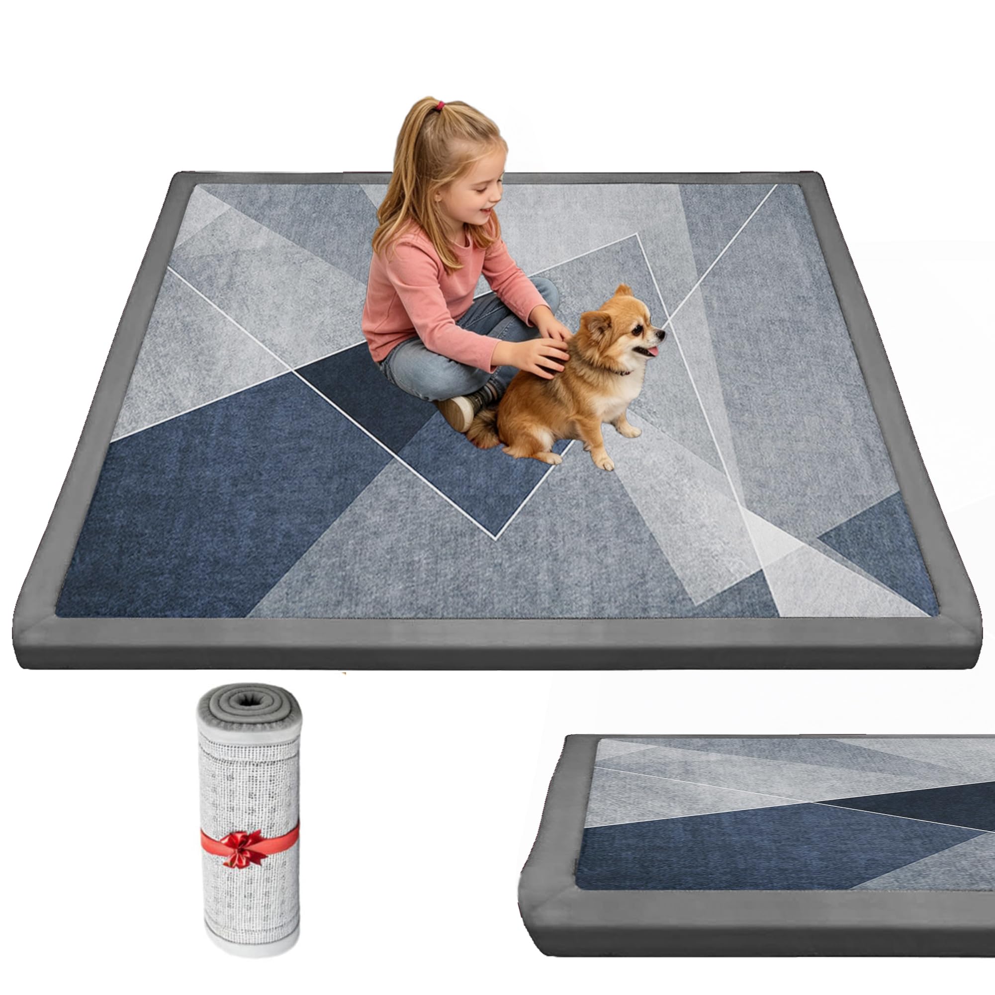 Tapis de jeu pour bébé au salon : grand tapis de yoga tatami doux et antidérapant