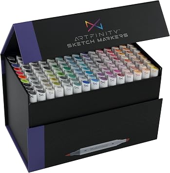 Artfinity Sketch Marker Sets - Vibrant, Professional, Dye-Based Alcohol Markers for Artists, Drawing, Students, Travel, More! - [Assorted - Set of 150 - A]