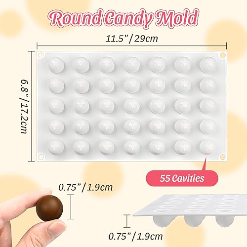 Miniatura 2 de Moldes de chocolate pequeños, moldes de silicona de 35 cavidades para dulces, molde de chocolate para decoración de pasteles, bandeja de cubitos de