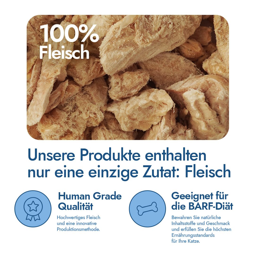 Set de dinde de qualité supérieure pour chats : 5 x 28 g | 2 poitrines, 2 x cœur, 1 x foie | lyophilisé | Qualité humaine | Riche en vitamines | AYLA