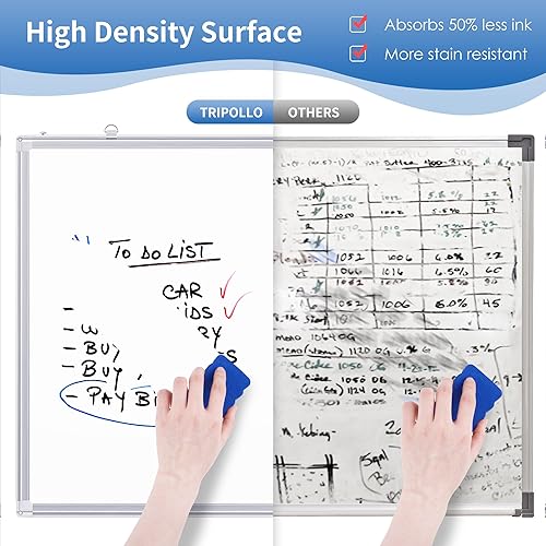 Miniatura 3 de Pizarra blanca magnética de borrado en seco, pizarra blanca grande de 48 x 36 pulgadas para pared, marco de aluminio plegable, pizarras blancas