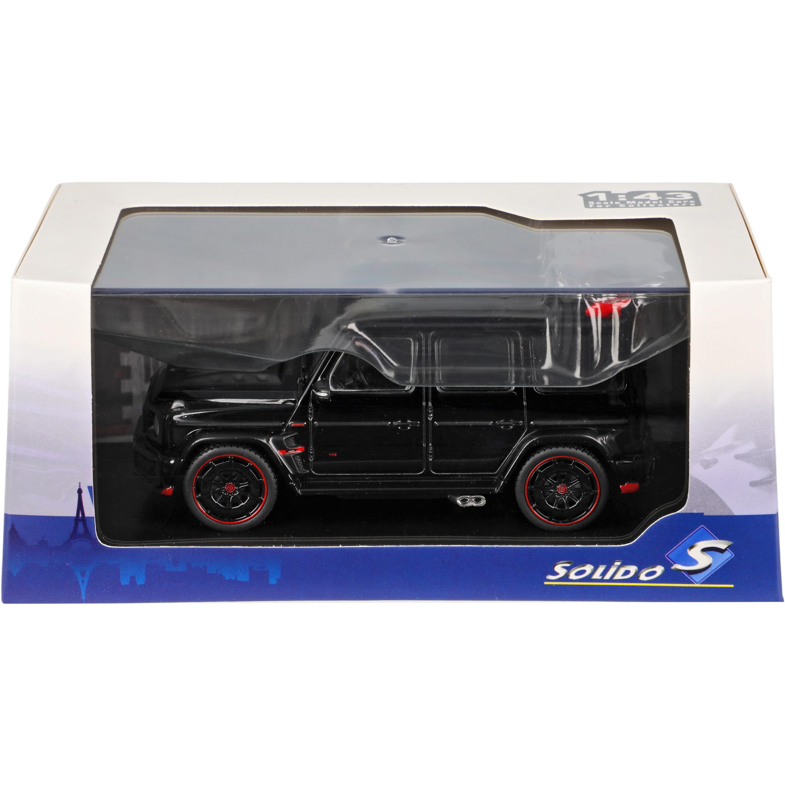 Defekte Vitrine Mercedes-B G-Klasse G63 W463 Schwarz Bra-Bus Rocket 900 Neue Generation Ab 2018 1/43 Solido Modell Auto