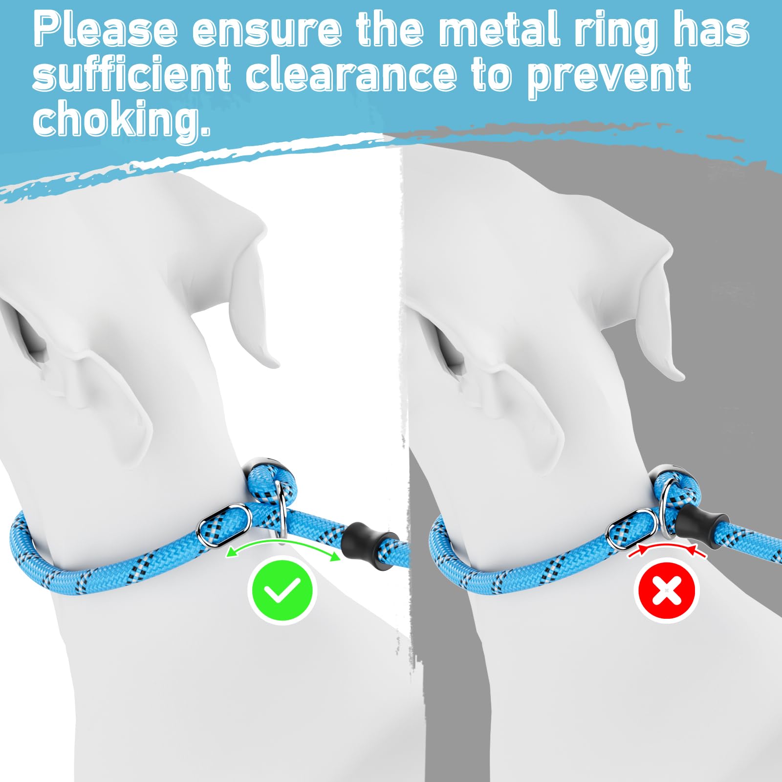 Kdsvakd Slip Lead for Dogs No Pull Training Leash with Double Comfortable Handles and Collar Attachment - Image 4