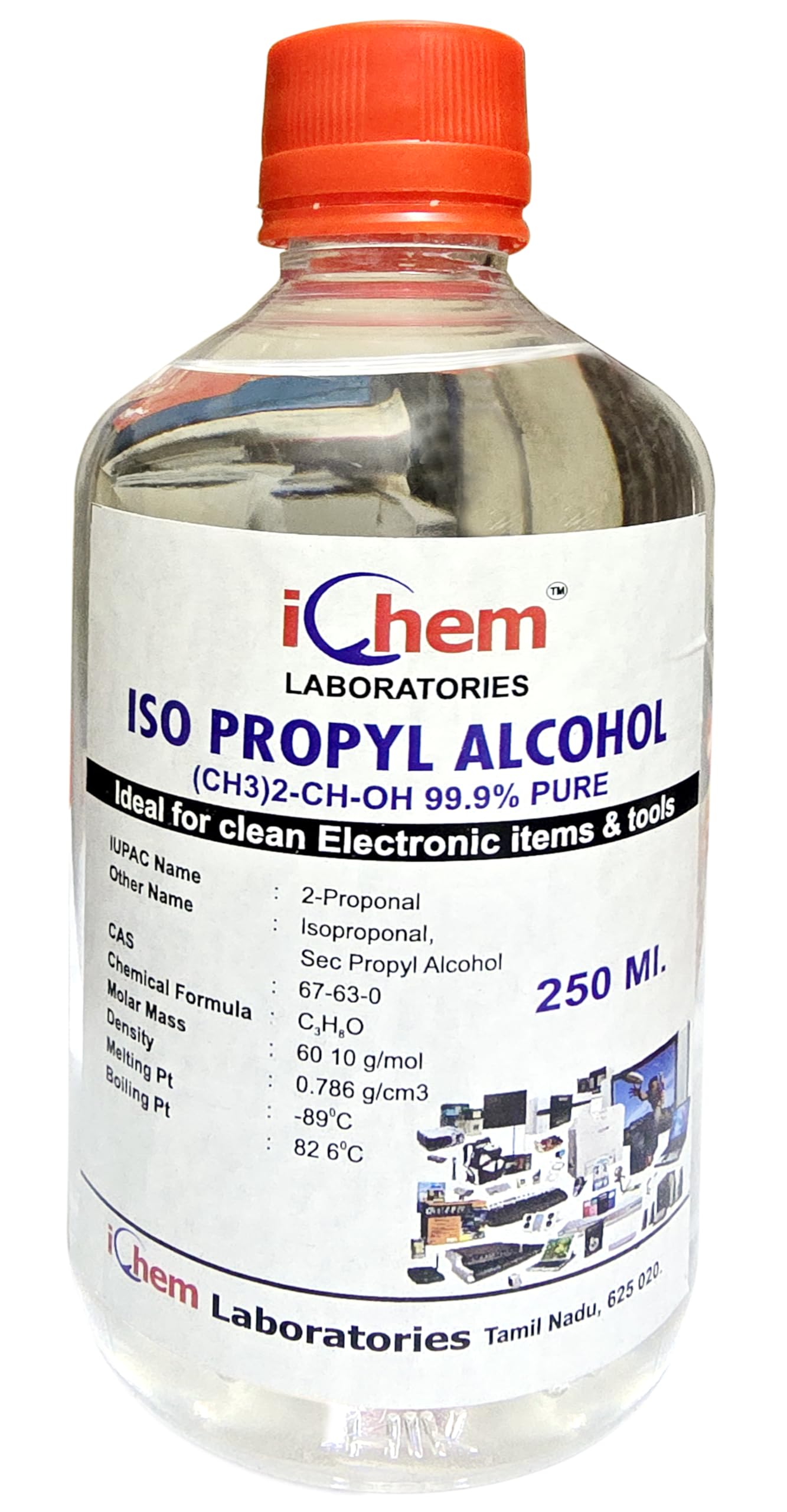 ICHEM Isopropyl Alcohol 99.9% Pure [(CH3)2-CH-OH] CAS: 67-63-0] 250ml Rubbing Alcohol-image-38