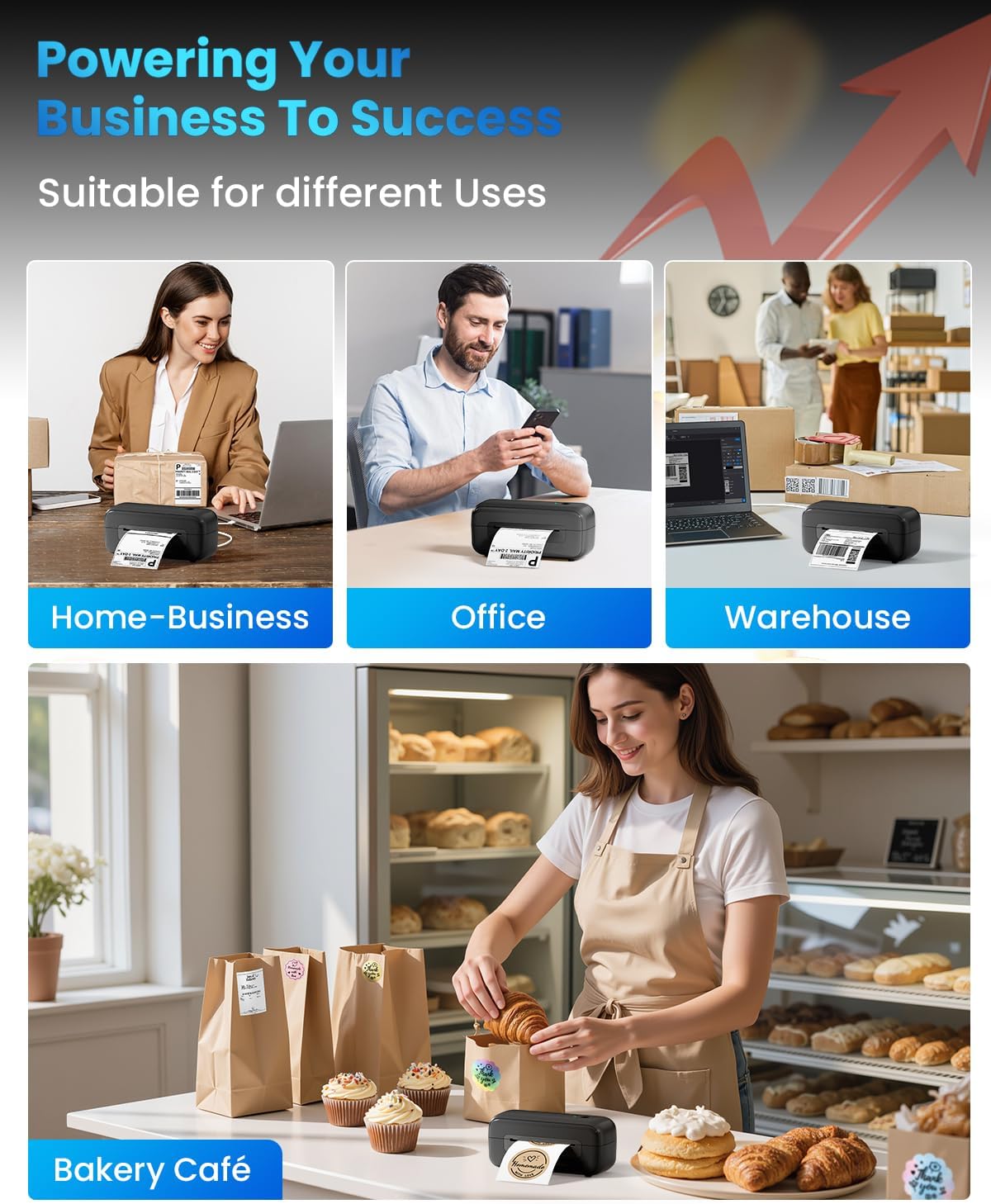 Phomemo Shipping Label Printer- 4x6 Bluetooth Thermal Address Label Printer for Small Business,Barcode Compatible with iPhone,Android,Windows,Mac,Chromebook,for Ebay Shopify USPS-Black - Image 5