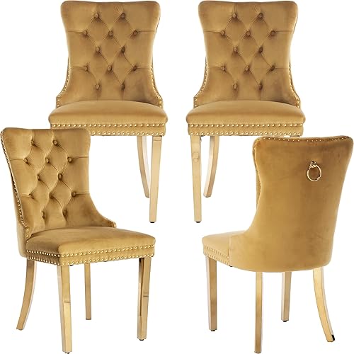 Miniatura 9 de Juego de 2 sillas de comedor modernas de mediados de siglo, sillas de cocina tapizadas en terciopelo color azul marino, sillas para cocina y 042