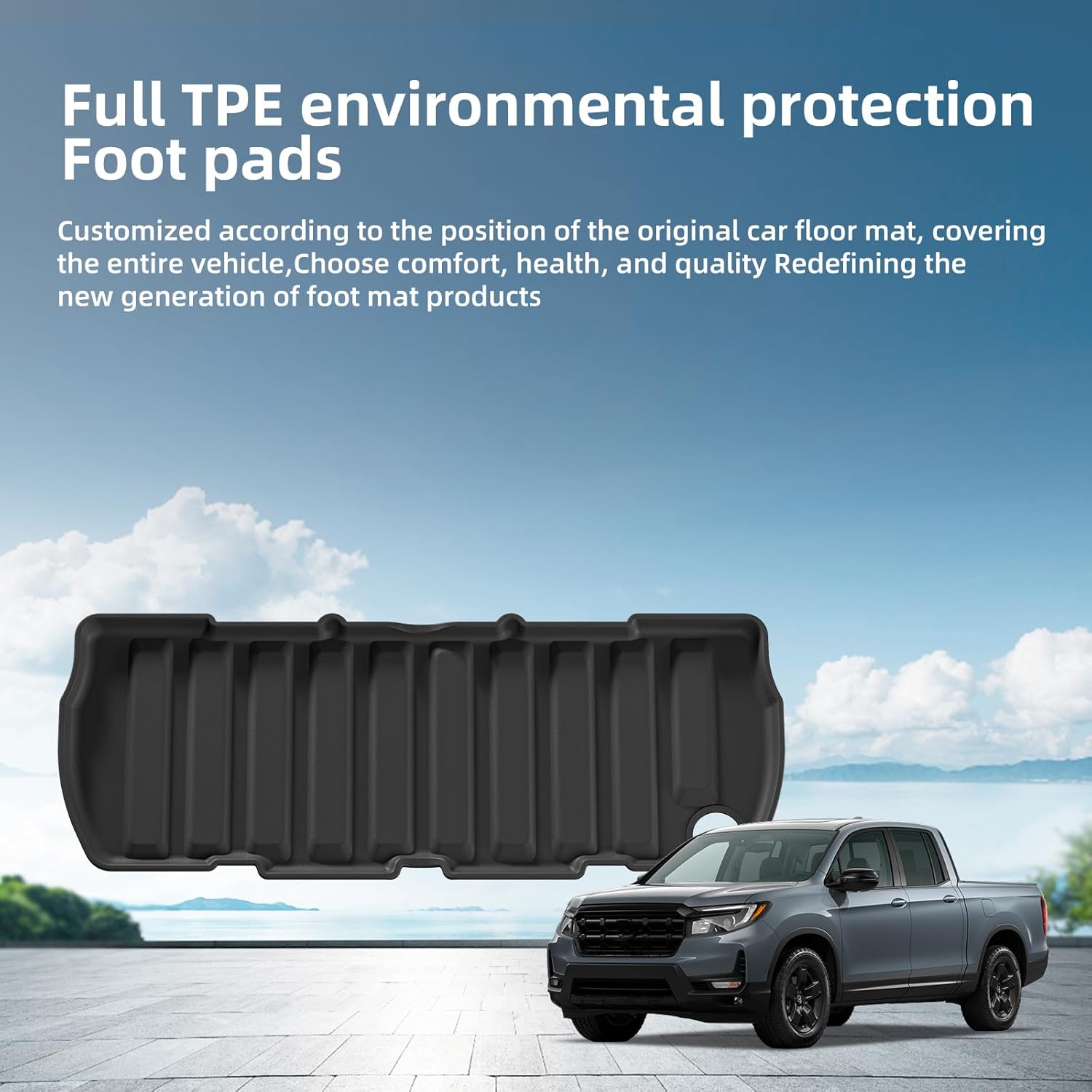 SMABEE Rear Truck Bed Lower Storage Mat for 2017-2026 Honda Ridgeline Crew Cab Under Bed Storage Liner Frunk Mat, TPE All Weather Frunk Mat Cargo Liner for Ridgeline Accessories Inteior Black