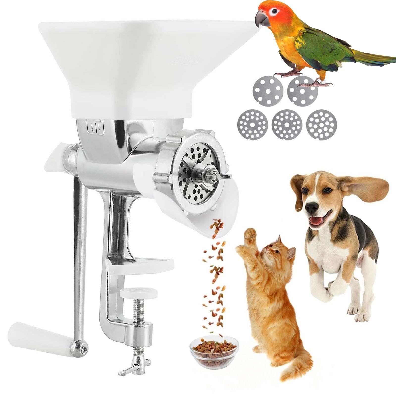 Granuladora De Alimento For Animales, Máquina Manual De Pellets, Granuladora De Cebo For Mascotas, Molino De Pellets con Varios Moldes De Acero Inoxidable De 1,5-8 Mm(Large Size 4-10mm)