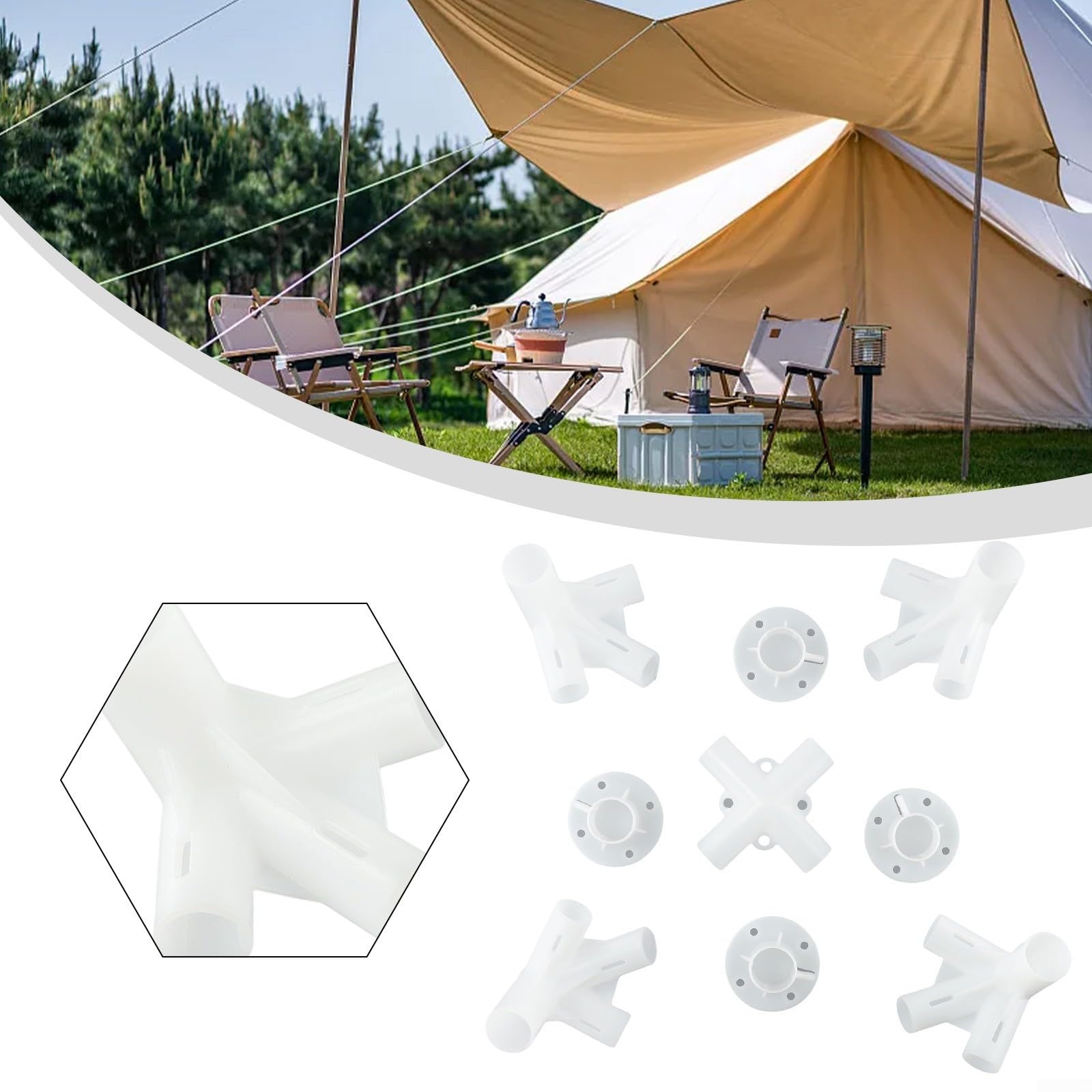 Ersatzteile für Pavillon, 4 Eckverbinder, 1 Dachzentrum Verbinder, 4 Füße, Zubehör für 3x3m Gartenpavillon Partyzelt Festzelt, Markisenzelt Ersatzteile Eckverbinder Zubehör Garten