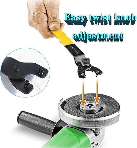 Miniatura 2 de yuentoen Llave de amoladora, llave de tuerca de bloqueo ajustable universal, herramienta de amoladora angular de potencia para amoladoras angulares