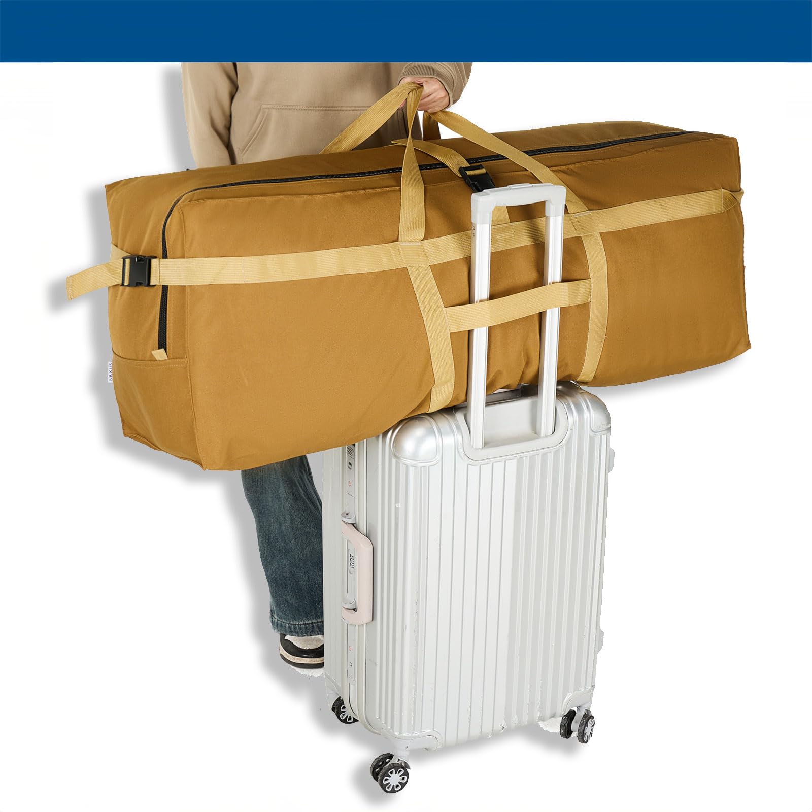 Arxus Duża Podróżna Torba Duffle, 180L Składana Bagaż Podręczny Weekendowa Nocne Holdall Bagażowa Składowanie Torby dla Damska Mężczyzn do Podróży Lotniczej Kemping Przeprowadzka