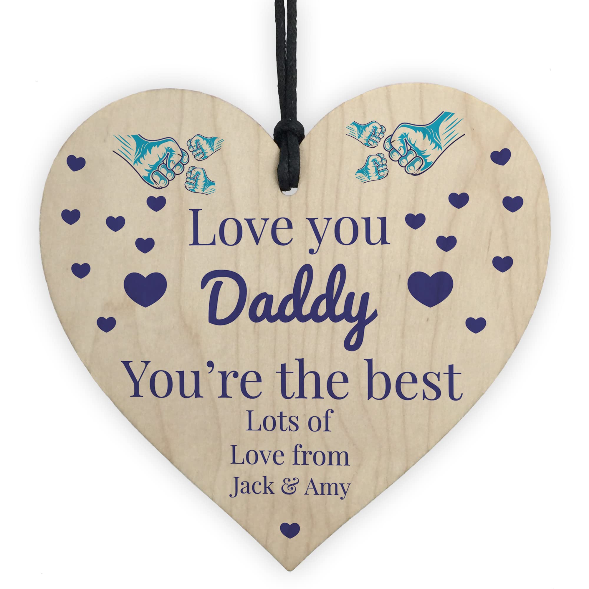 Red Ocean Personalised Fathers Day Gift For Daddy Team Fist Bump Dad Daughter Gifts Dad Gift From Son Birthday Gift For Dad Keepsake